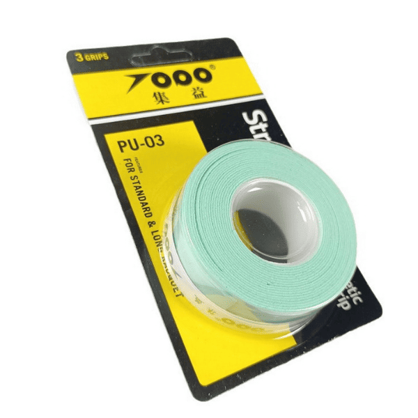 7000 Strong Grip PU-03 synthetic PU racket overgrip 3-pack in mint green for badminton, tennis, squash, and padel racket