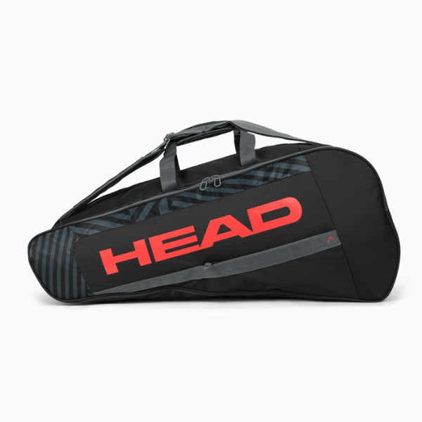 Black sports bag with red 'HEAD' logo on a white background