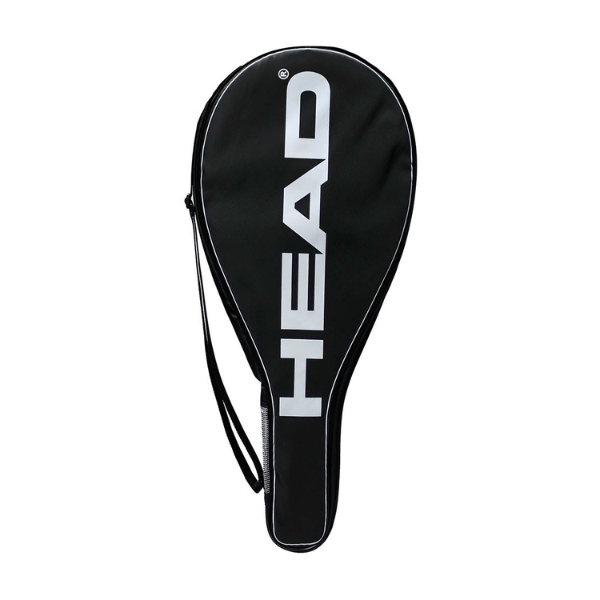 Black tennis racket cover with 'HEAD' logo on a white background