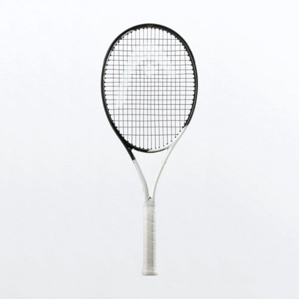 Tennis racket on a white background