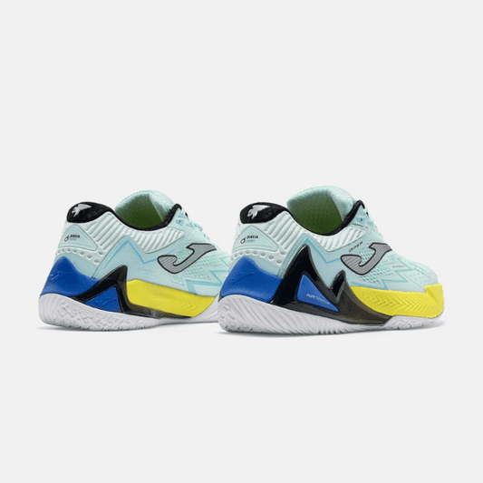 Joma Open 2605 padel shoes in turquoise, featuring a sporty design for comfort, grip, and stability on the padel court