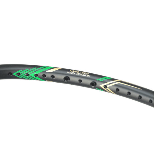 MAXBOLT Raptor-X 7 badminton racket featuring a lightweight frame, sleek design, and comfortable grip for powerful and controlled shots on the badminton court.