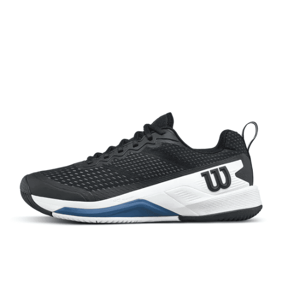 Wilson Rush Pro 4.5 Men’s tennis shoes with breathable mesh upper, cushioned midsole, and durable all-court outsole.