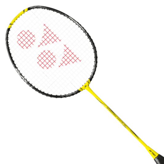 Yonex Nanoflare 1000Z badminton racket with a sleek black and yellow frame, head-light balance, and aerodynamic design for speed and precision.