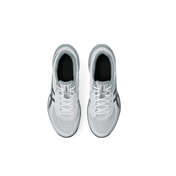 ASICS GEL-ROCKET 12 men’s indoor sports shoes in white and steel grey.