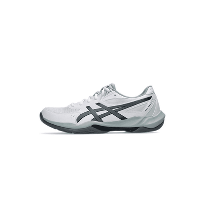 ASICS GEL-ROCKET 12 men’s indoor sports shoes in white and steel grey.