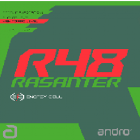 Green and red graphic with 'R48 RASANTER' text and 'andro' branding.