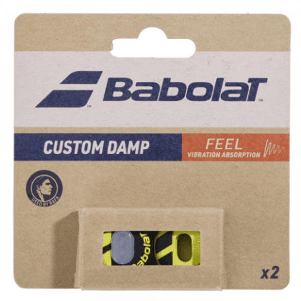 Babolat Custom Damp Feel tennis racket vibration dampener designed to reduce string vibrations and improve playing comfort.