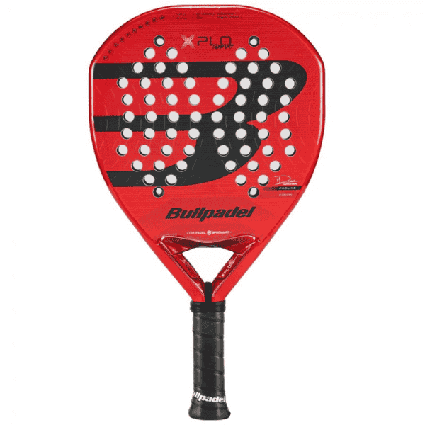 Red Bullpadel paddle on a white background