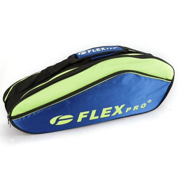 FlexPro blue and black sports protective eyewear on a white background.