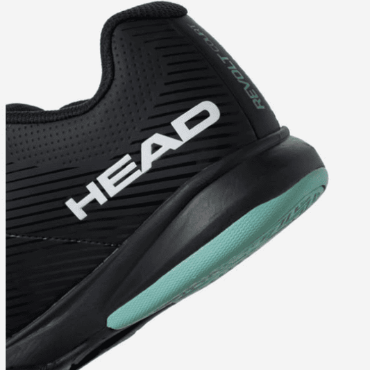 HEAD Revolt Court Men’s Tennis Shoes in black with a breathable upper and cushioned sole.