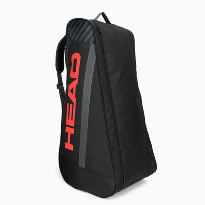 Black sports bag with red 'HEAD' logo on a white background
