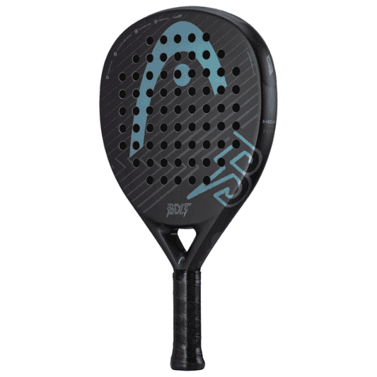 Black and blue paddle with brand logo on a white background