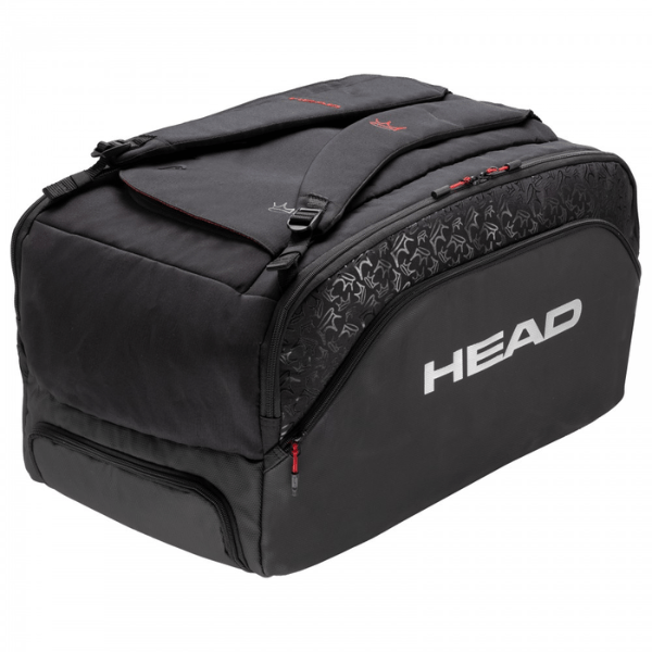 Black sports bag with 'HEAD' logo on a white background