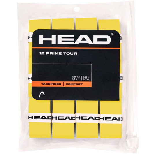 Head Prime Tour Tennis OverGrip 12Pack Yellow