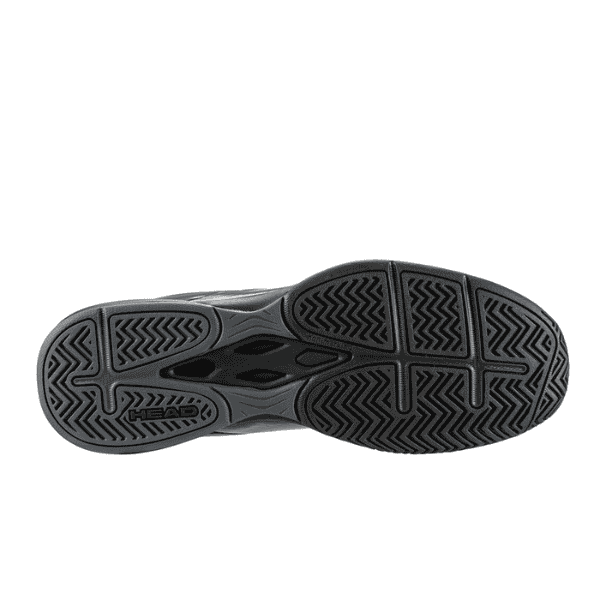 Black athletic shoe sole on a white background