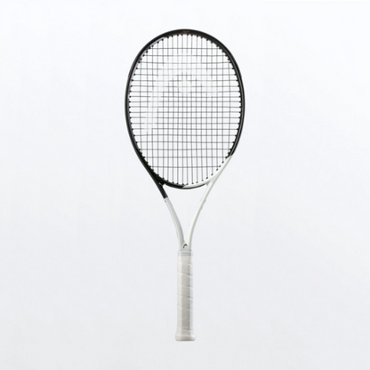 Tennis racket on a white background