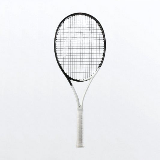 Tennis racket on a white background