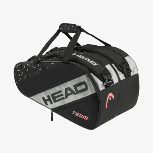 Head Team Racquet Bag L BKCC black tennis bag with dual compartments.