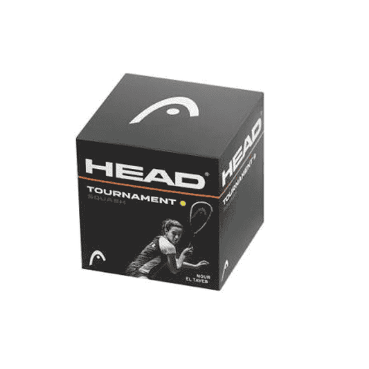 Head Tournament Single Dot Yellow squash ball for intermediate players with consistent bounce and durable rubber construction
