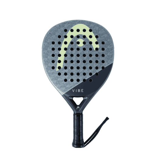 Padel racket with 'Vibe' branding on a white background