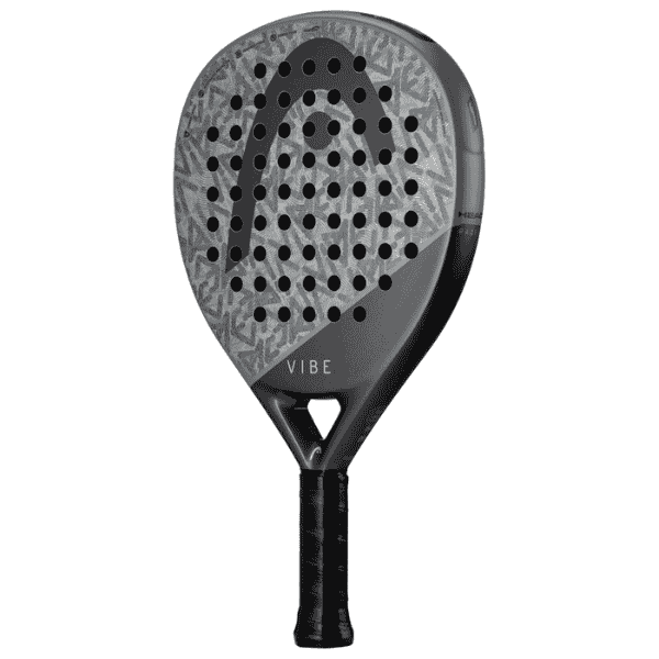 Paddle racket with 'Vibe' branding on a white background