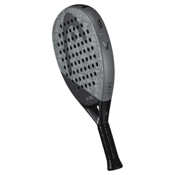 Paddle racket with 'Vibe' branding on a white background