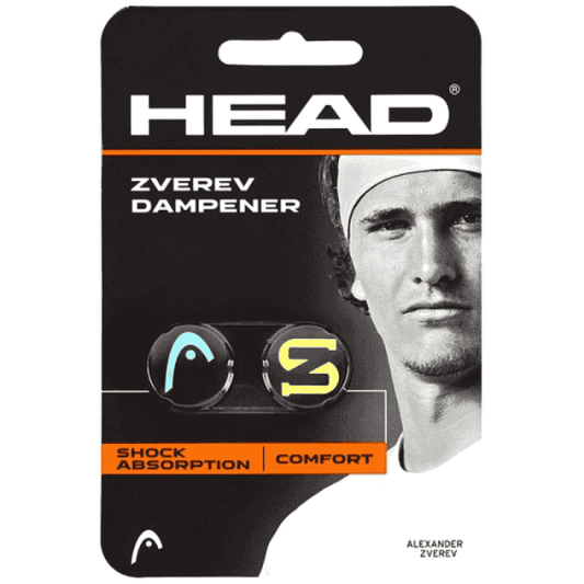 HEAD Zverev dampener packaging with a black background and branding.