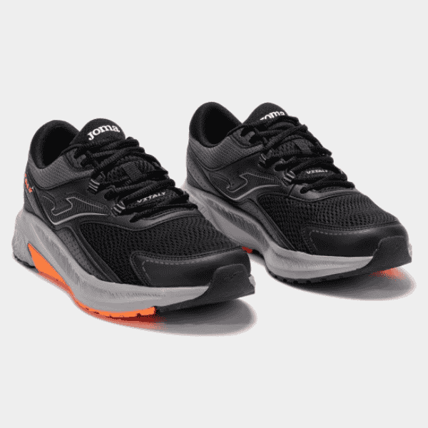 Joma Vitaly Running Shoes 25 Unisex Black/Gray with breathable mesh upper and cushioned sole.