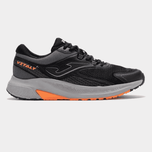 Joma Vitaly Running Shoes 25 Unisex Black/Gray with breathable mesh upper and cushioned sole.