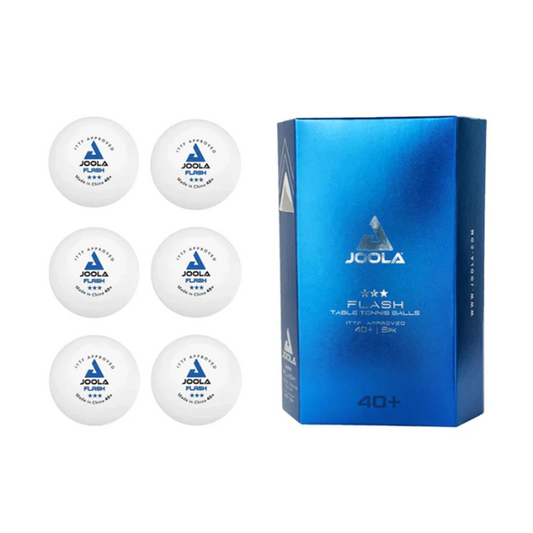 Joola table tennis balls with a blue box on a white background