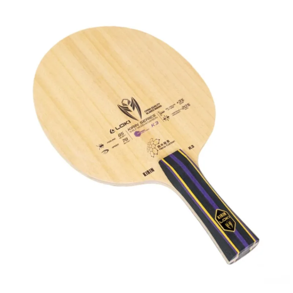 Table tennis paddle with brand logo on a white background