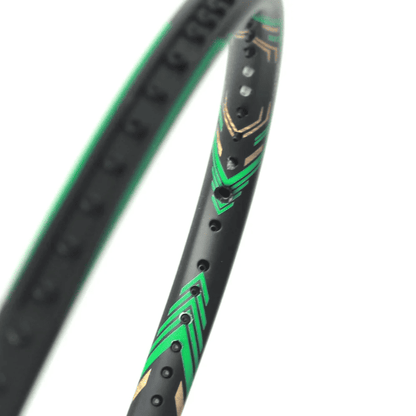 MAXBOLT Raptor-X 7 badminton racket featuring a lightweight frame, sleek design, and comfortable grip for powerful and controlled shots on the badminton court.