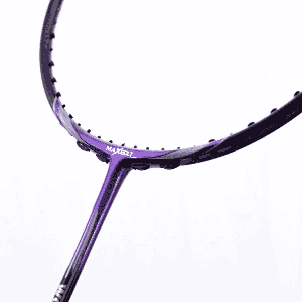 MAXBOLT Woven Tech 90 Purple badminton racket featuring a stylish purple design, woven technology frame, and comfortable grip for improved control and performance on the badminton court.