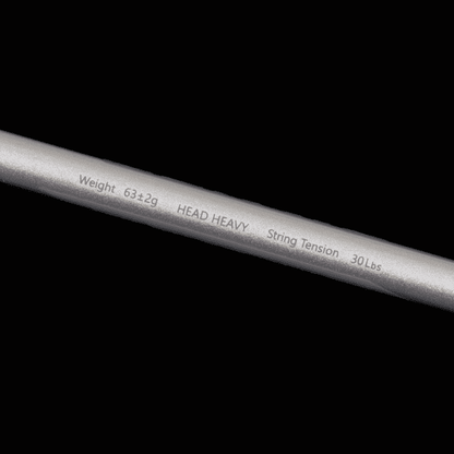Maxbolt Silver ultra-light silver badminton racket with sleek metallic frame, designed for powerful attacking play.