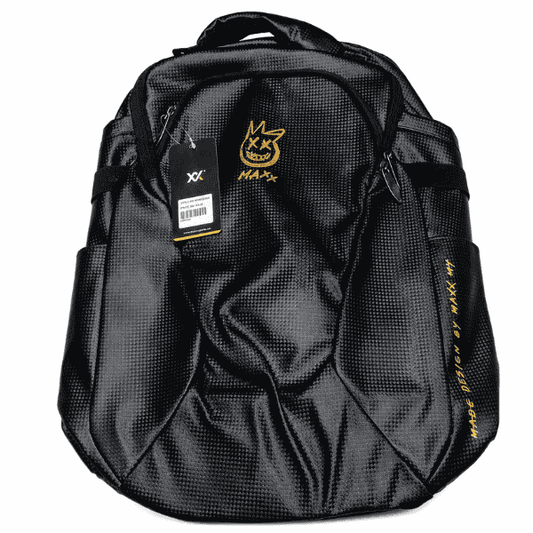 Maxx Backpack MXBGBP08 black sports backpack with multiple compartments.