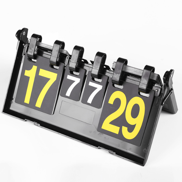 Flip clock with numbers '17', '77', and '29' on a white background