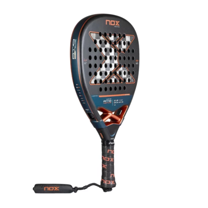 Padel racket with 'NOX' branding on a white background