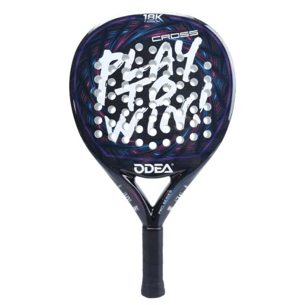 Paddle racket with 'Play to Win' text on a white background