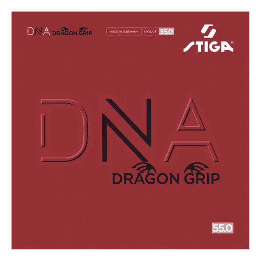 Red packaging of DNA Dragon Grip with Stiga branding on a white background