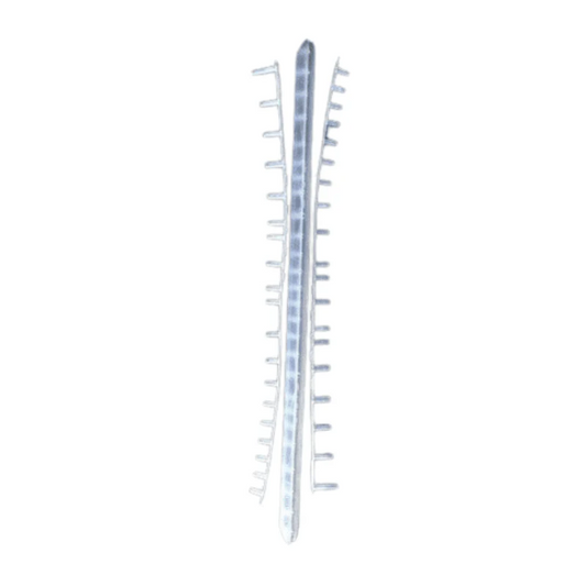 Two metal ladders on a white background