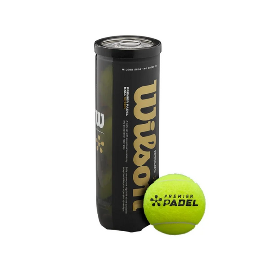 Wilson Padel ball canister with a single green padel ball on a white background
