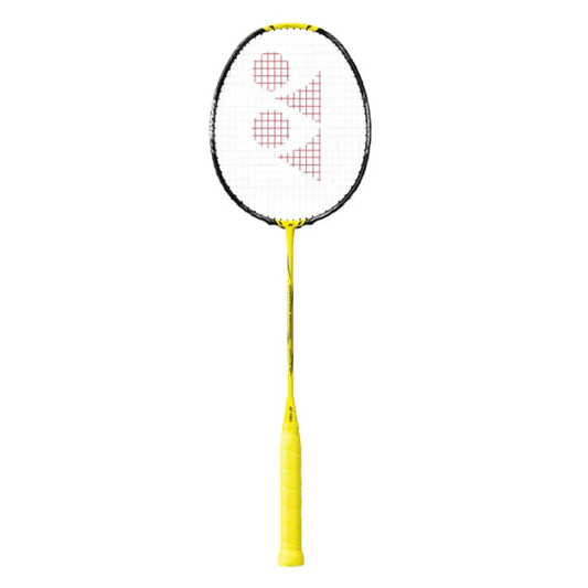Yonex Nanoflare 1000Z badminton racket with a sleek black and yellow frame, head-light balance, and aerodynamic design for speed and precision.