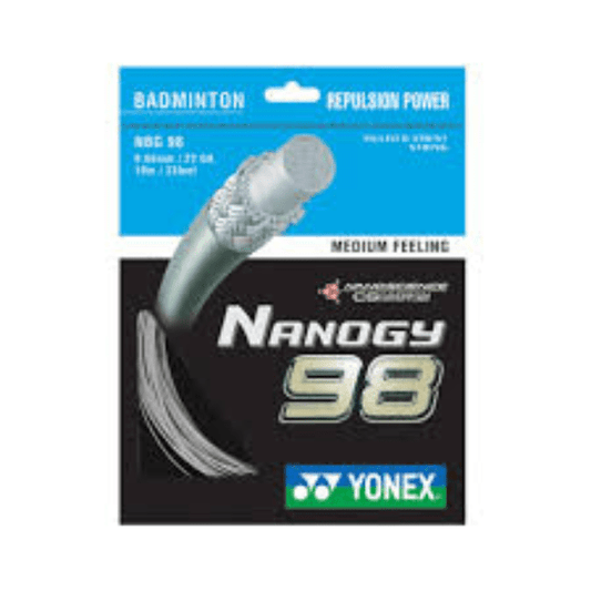 Yonex Nanogy 98 badminton string package on a white background